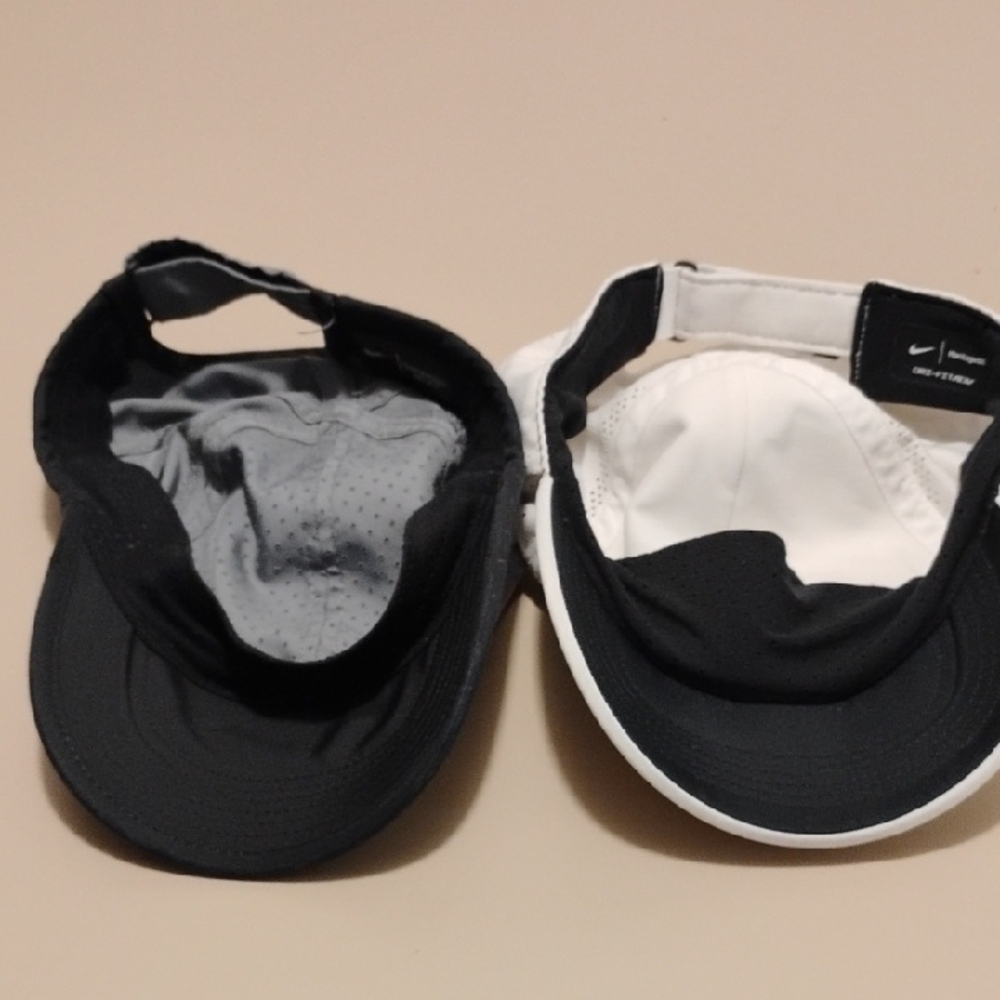 Nike Dri-fit Pair Of Caps in Gray and White One Size Fits Most Adjustable - Picture 9 of 9